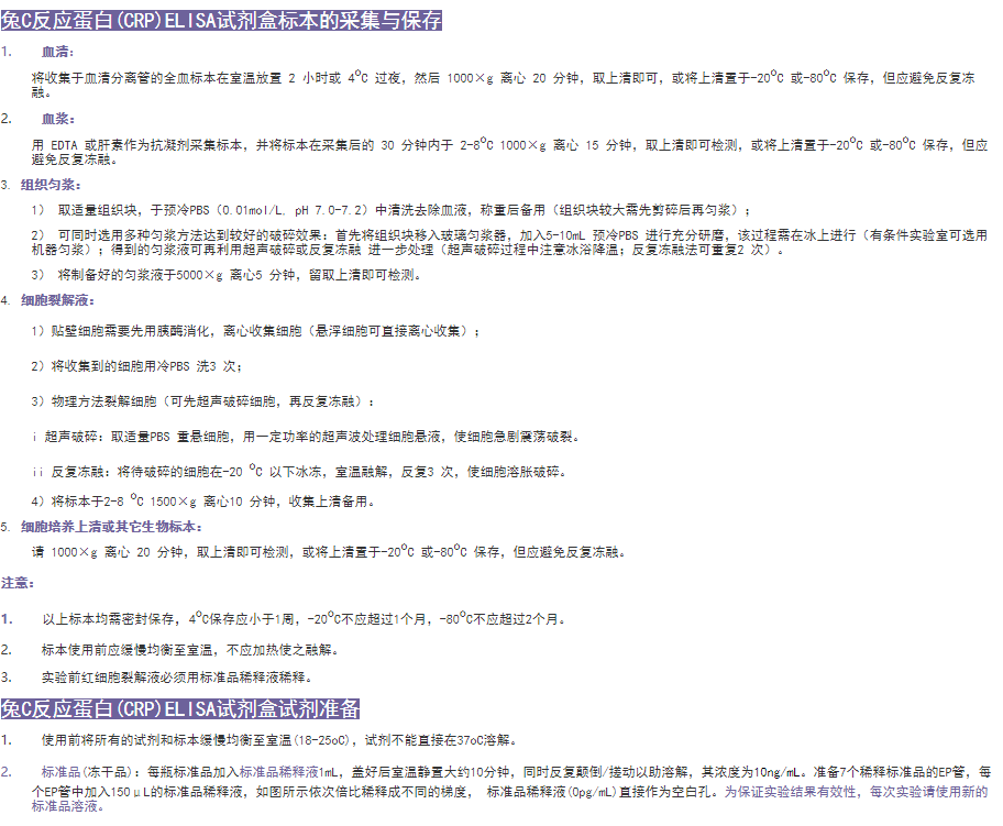 兔C反應(yīng)蛋白(CRP)ELISA試劑盒準(zhǔn)備圖